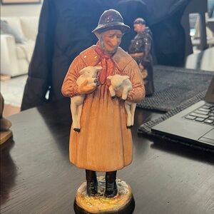 Royal Doulton Shepherd with Lambs in Brown and Black